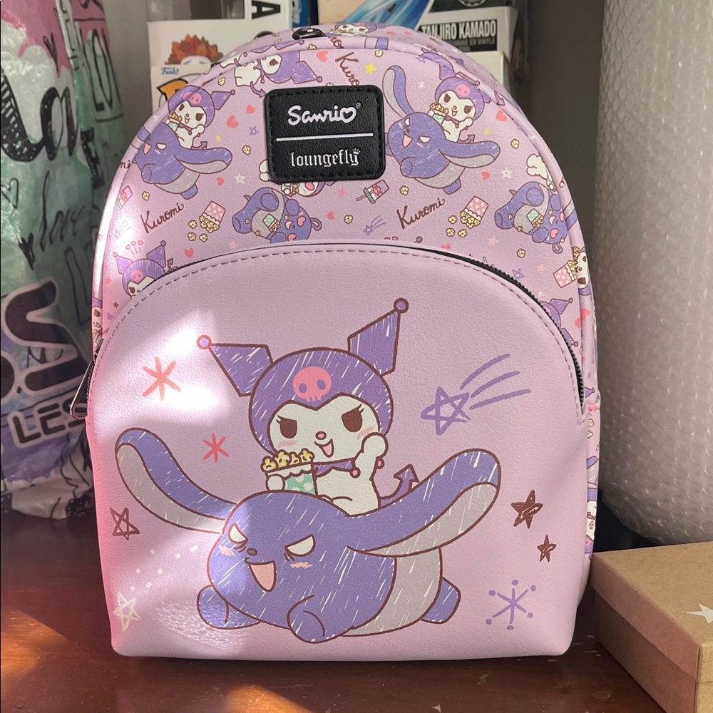 Loungefly Sanrio Pink and Purple Kids Backpack